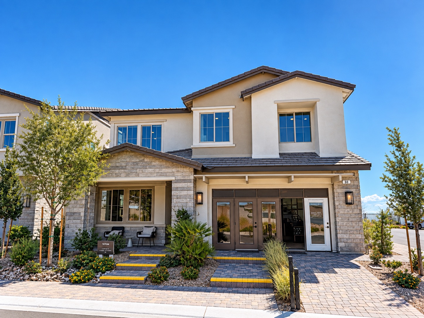 Teton two-story model home exterior at Primrose Park in Summerlin
