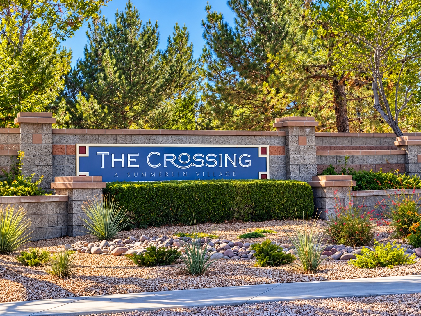 The Crossing village entrance monument in Summerlin