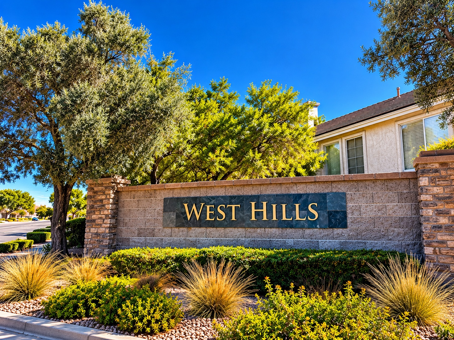West Hills entrance monument at The Crossing in Summerlin
