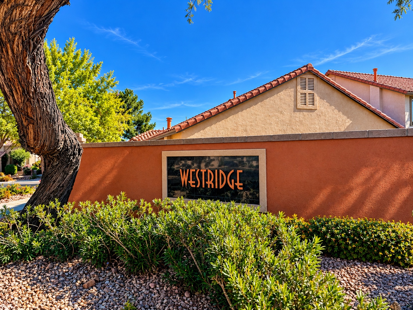 Westridge entrance monument at The Crossing in Summerlin